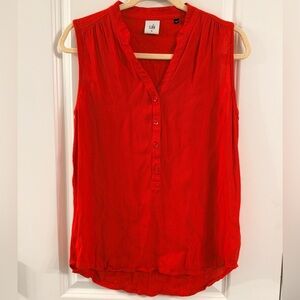CAbi Vibrant Red Button-Front Blouse (Medium)